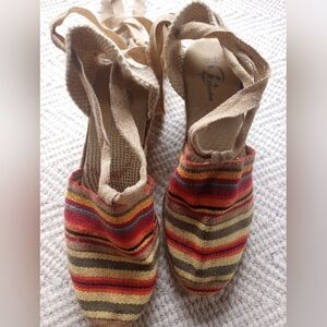 Bata Jute Lace Up Wedges